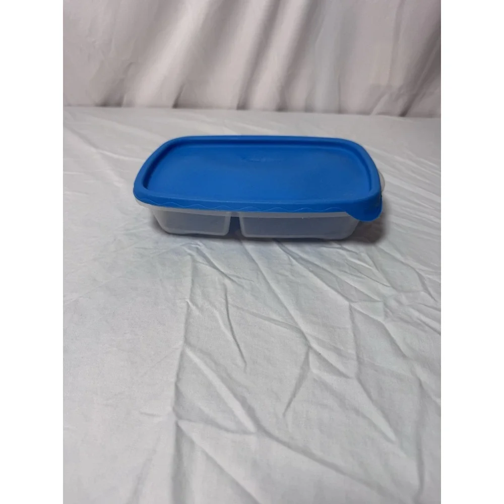 Rubbermaid TakeAlongs Blue Lid Divided Container 832A-1 3.7 Cups Vintage Plastic